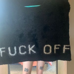 Nasty Gal Cropped F-OFF sweater
